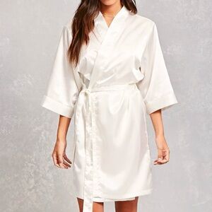 Ivory Satin Robe